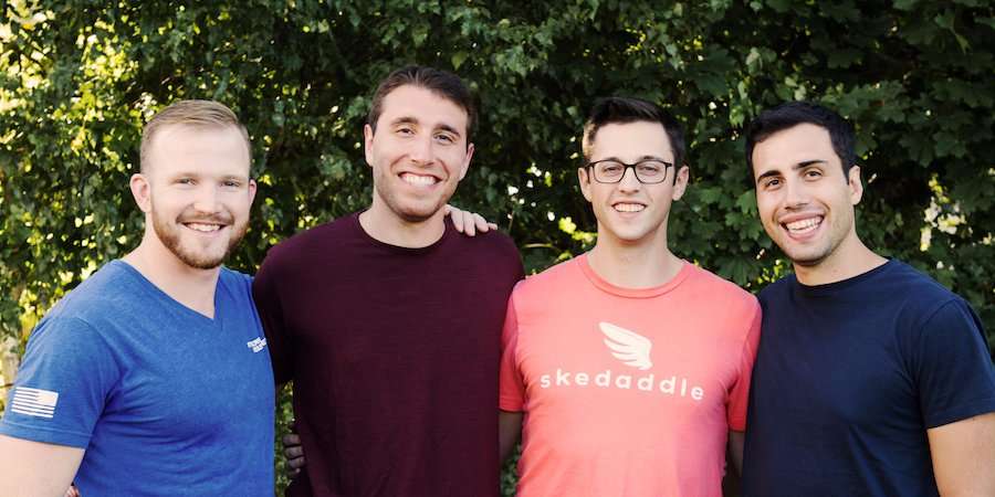 The Skedaddle co-founders (from left to right): Brad Werntz, Adam Nestler, Lou Harwood, and Craig Nestler. Courtesy of Skedaddle