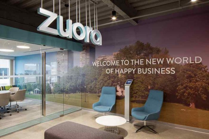 Cloud-based subscription software startup Zuora had a strong debut on Wall Street with share jumps nearly 43% on first day of trading