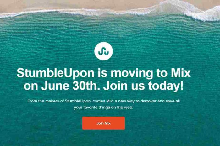 StumbleUpon is shutting down after 16 years; moving to Mix.com