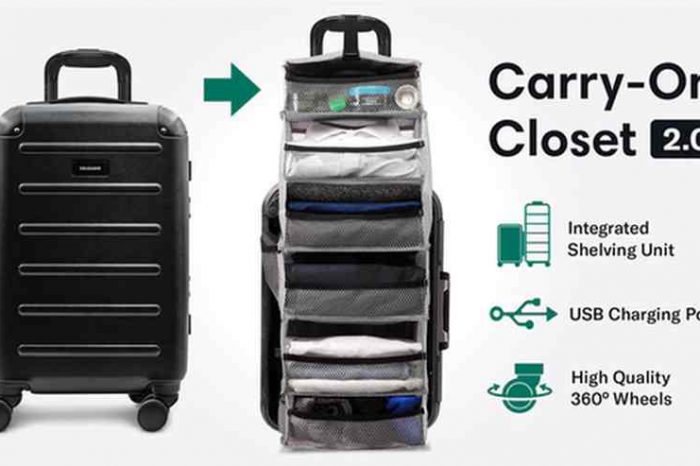 Meet Solgaard Suitcase, A Carry-On Closet 2.0 with Shelf and USB