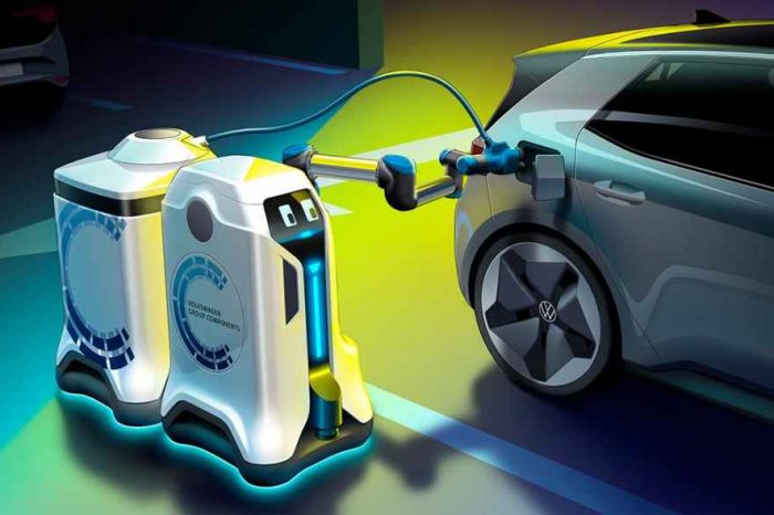 Volkswagen launches new mobile charging robots for electric cars