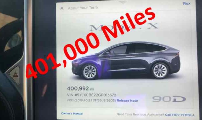 This Tesla Model X has driven over 400,000 miles but comes with repair costs of $29,000 after 40 months