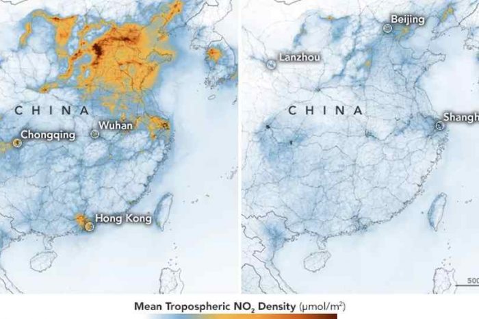 NASA satellite images show sharp decrease in China's air pollution following economic slowdown caused by coronovirus