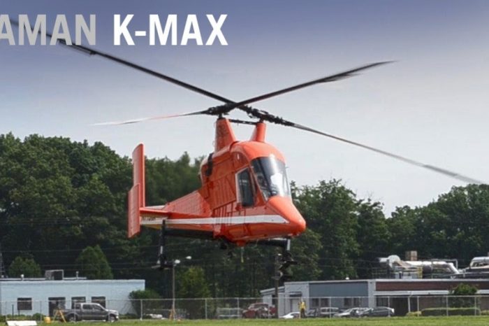 Watch the KAMAN K-MAX, the world's first dual intermeshing helicopter that eliminates the need for a tail rotor