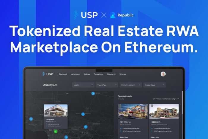 Ethereum-Based Tokenized Real Estate Platform USP Launches On Republic