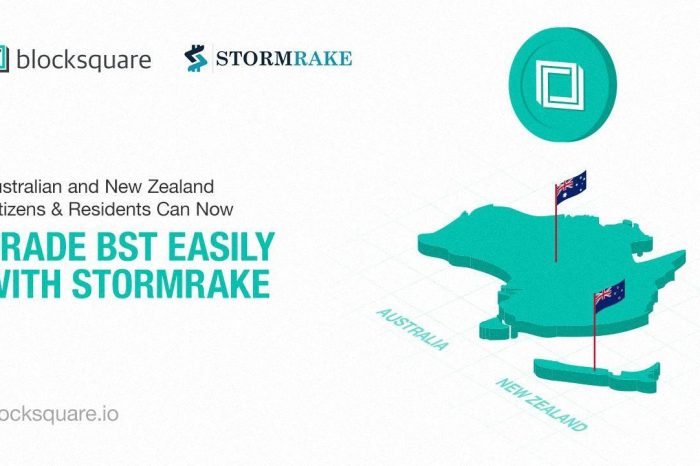 Australian and New Zealand Citizens & Residents Can Now Trade Blocksquare Token with Ease through Stormrake Cryptocurrency Brokers