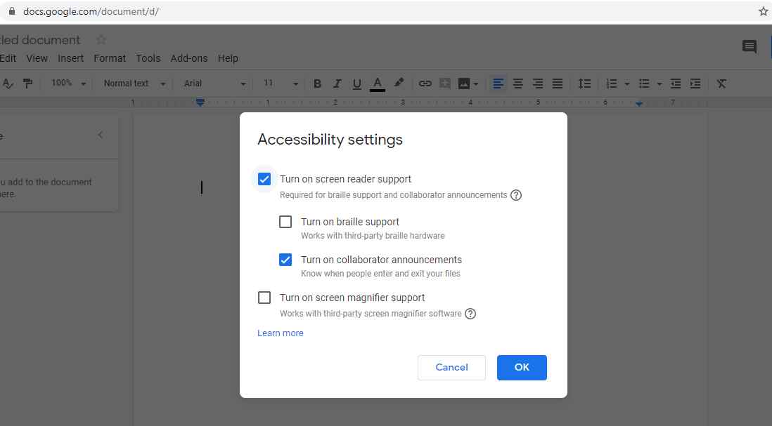 How to make Google Docs read your documents out loud to you, using a