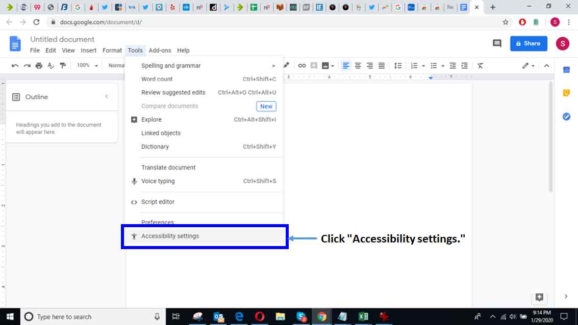 how to make google docs read text out loud