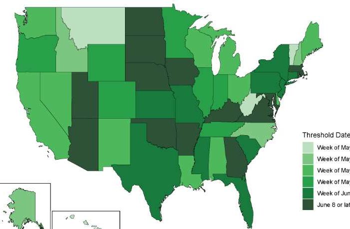 IHME releases new map of when U.S. states could consider easing social distancing and potentially get people back to work