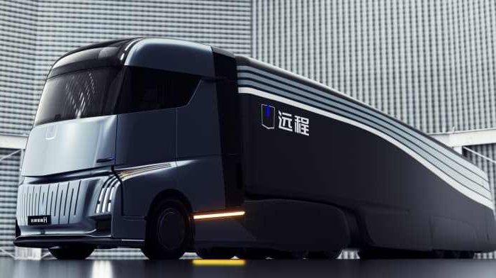 Chinese auto giant Geely unveils a new electric semi-truck called the Homtruck, its answer to Tesla’s Semi