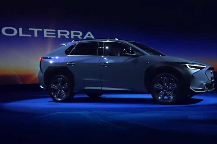 Subaru unveils its first all-electric SUV called Solterra, developed with Toyota