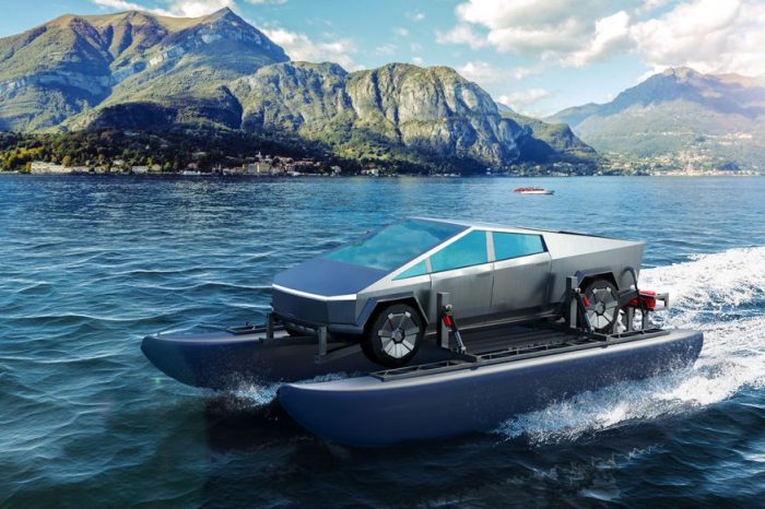 Meet Cybercat, an incredible accessories kit that transforms Tesla Cybertruck into an all-electric high-performance amphibious catamaran