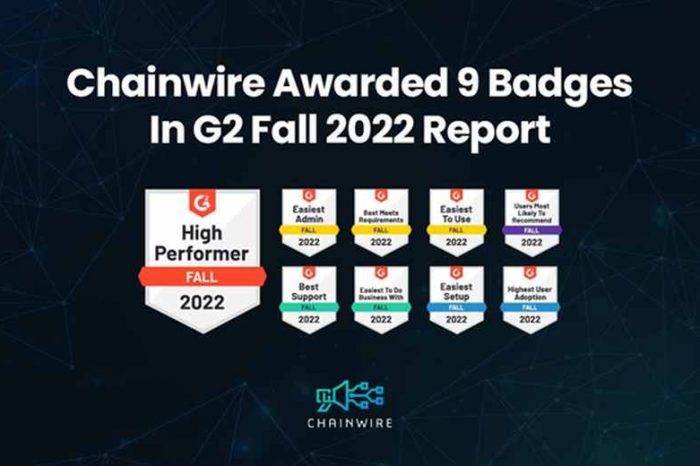 Crypto Newswire Service Chainwire Recognized and Awarded Nine Excellency Badges by G2