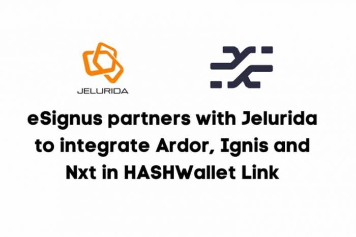 eSignus joins forces with Jelurida to integrate Ardor, Ignis, and Nxt in HASHWallet Link