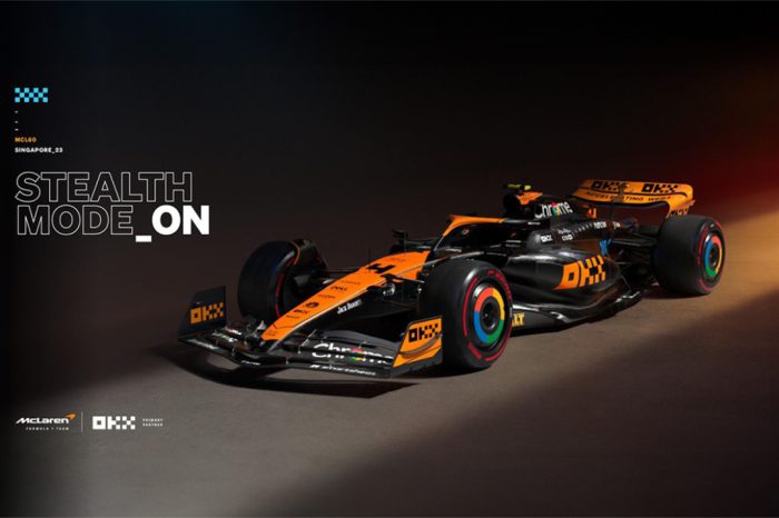 OKX Switch McLaren MCL60 Race Car To Stealth Mode For The Singapore Grand Prix