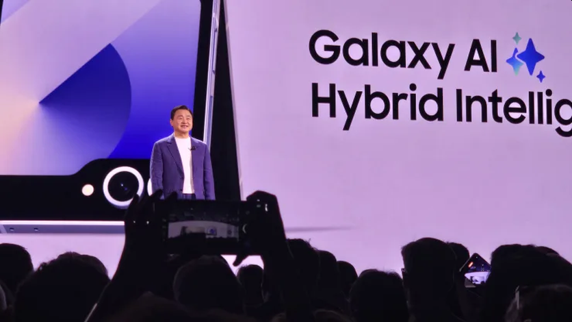 TM Roh, head of Samsung’s mobile division, discusses the artificial intelligence featues as part of Galaxy AI at the Galaxy Unpacked event in Paris, France on July 10, 2024.Arjun Kharpal | CNBC 