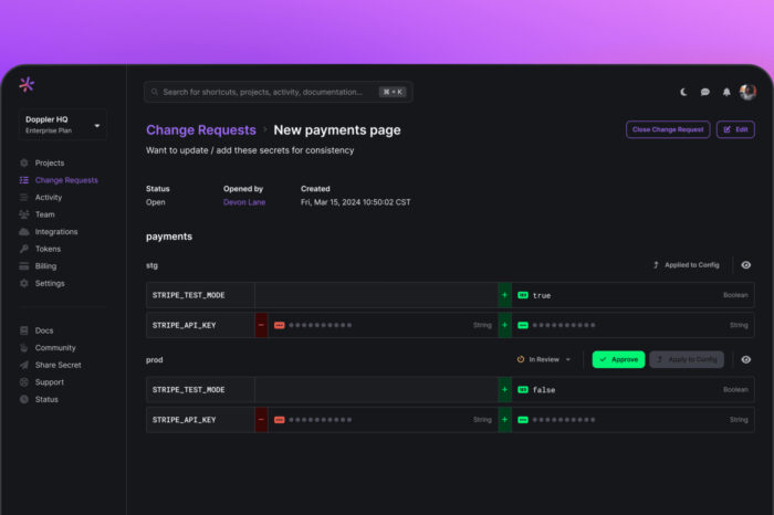 Doppler Launches 'Change Requests' to Strengthen Secrets Management Security with Audited Approvals
