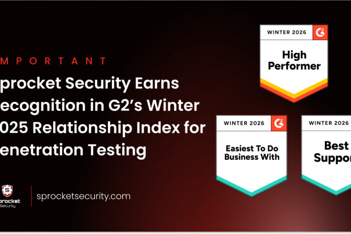 Sprocket Security Earns Repeat Recognition in G2’s Winter 2025 Relationship Index for Penetration Testing