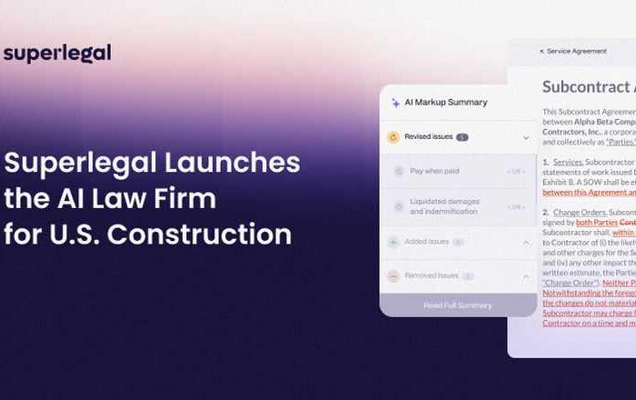 Superlegal launches AI Law Firm, America's first AI-powered law firm for construction companies